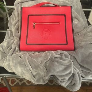 Fendi Red Tote with Black Trim